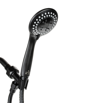 Black Vara II handheld showerhead 3/4 view