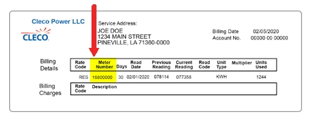 image of CLECO bill