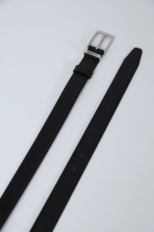 Men's black leather belt 7600986-5