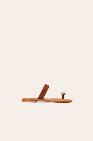 Brown leather slippers 2500R102-6