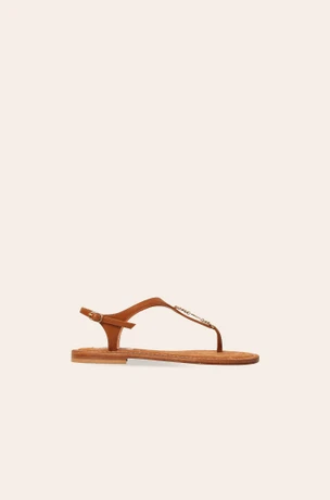 Brown leather slippers 2501R102-6