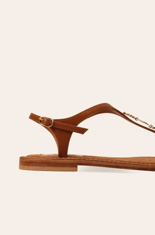 Brown leather slippers 2501R102-6