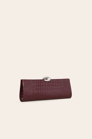 Burgundy embossed leather purse 3401407-6