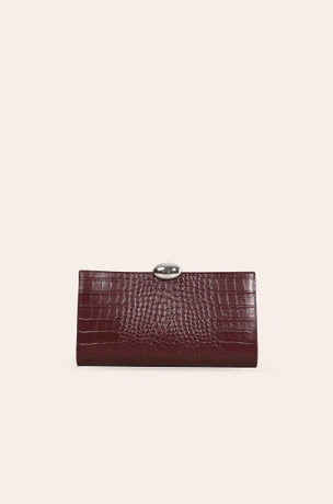 Burgundy embossed leather purse 3401309-6