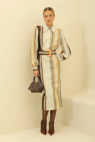 Striped midi dress 54328301-6