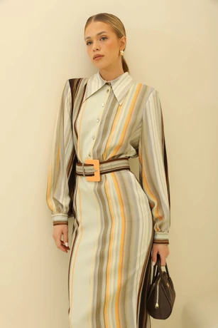 Striped midi dress 54328301-6