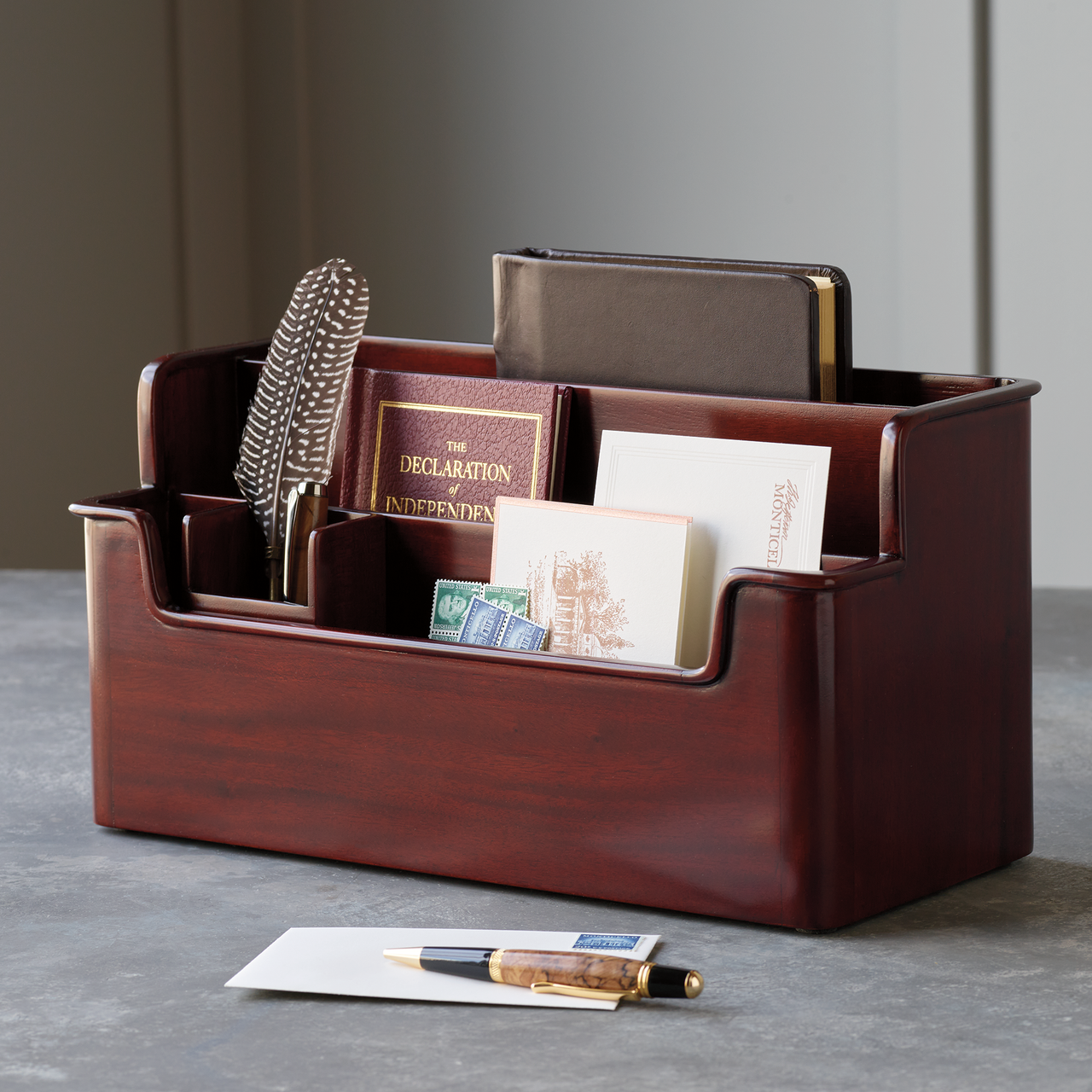 Mahogany Desk Caddy - Monticello Shop