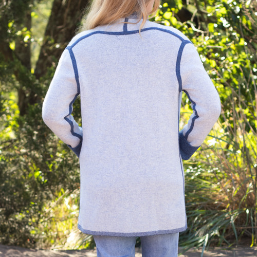 Blue Reversible Cardigan - Monticello Shop