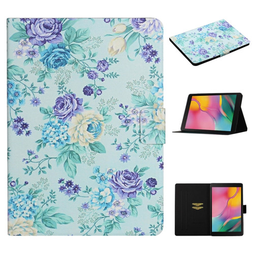 Flower Pattern Horizontal Flip Leather Case with Card Slots & Holder, For Samsung Galaxy Tab A 8.0 2019, For Samsung Galaxy Tab A 10.1 (2019), For Samsung Galaxy Tab S5e T720, For Samsung Galaxy Tab S6 Lite
