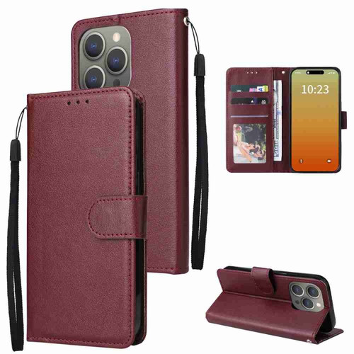 For iPhone 15 - 16 Pro Max Multifunctional Horizontal Flip Leather Phone Case with Three Card Slots