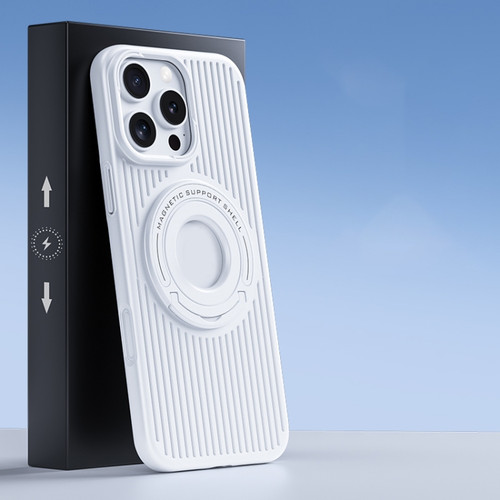 For iPhone 16 - 16 Pro Max Cooling MagSafe Magnetic Phone Case with Trolley Bracket