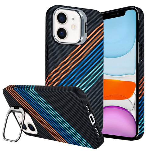 For iPhone 12 - 16 Pro Max Carbon Fiber Lens Holder Phone Case