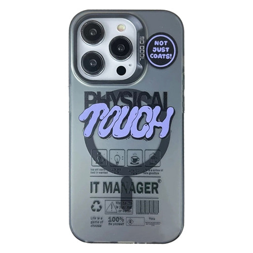For iPhone 11 - 15 Pro Max English Label Double-sided Frosted Magsafe Phone Case