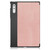 Lenovo Yoga Tab Plus Custer Pure Color 3-folding Leather Smart Tablet Case(Rose Gold)
