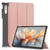 Lenovo Yoga Tab Plus Custer Pure Color 3-folding Leather Smart Tablet Case(Rose Gold)
