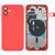 Battery Back Cover (with Side Keys & Card Tray & Power + Volume Flex Cable & Wireless Charging Module) for iPhone 12 (Red)