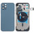 Battery Back Cover (with Side Keys & Card Tray & Power + Volume Flex Cable & Wireless Charging Module) for iPhone 12 Pro (Blue)