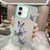 For iPhone 15 - 16 Pro Max Color Butterfly Glitter Epoxy TPU Phone Case