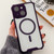 For iPhone 11 - 16 Pro Max Colorful Two-Color Lens Film MagSafe Magnetic Horn Acrylic+TPU Case