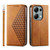 For Xiaomi & Redmi Models Cubic Grid Calf Texture Magnetic Leather Phone Case