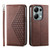 For Xiaomi & Redmi Models Cubic Grid Calf Texture Magnetic Leather Phone Case