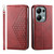 For Xiaomi & Redmi Models Cubic Grid Calf Texture Magnetic Leather Phone Case