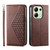 For Xiaomi & Redmi Models Cubic Grid Calf Texture Magnetic Leather Phone Case
