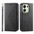 For Xiaomi & Redmi Models Cubic Grid Calf Texture Magnetic Leather Phone Case