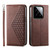 For Xiaomi & Redmi Models Cubic Grid Calf Texture Magnetic Leather Phone Case