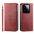 For Xiaomi & Redmi Models Cubic Grid Calf Texture Magnetic Leather Phone Case
