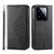 For Xiaomi & Redmi Models Cubic Grid Calf Texture Magnetic Leather Phone Case