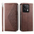 For Xiaomi & Redmi Models Cubic Grid Calf Texture Magnetic Leather Phone Case