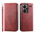 For Xiaomi & Redmi Models Cubic Grid Calf Texture Magnetic Leather Phone Case