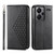 For Xiaomi & Redmi Models Cubic Grid Calf Texture Magnetic Leather Phone Case