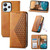 For Xiaomi & Redmi Models Cubic Grid Calf Texture Magnetic Leather Phone Case