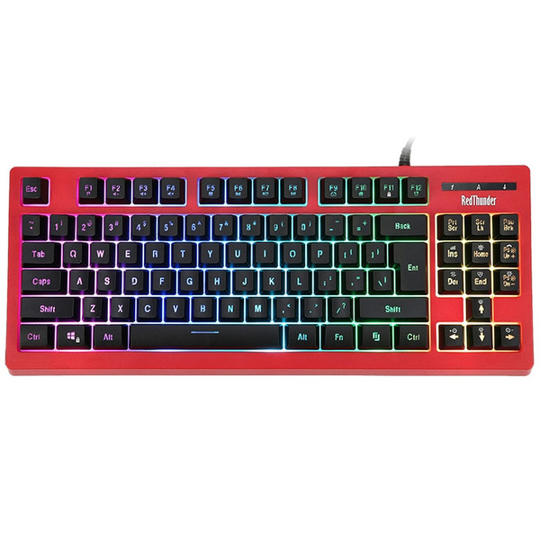 PK-870 USB Port RGB Lighting Mechanical Gaming Wired Keyboard