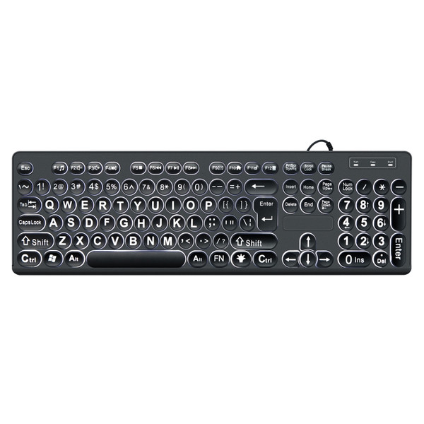 MC-K315 104 Keys Large Characters Blacklit Wired Keyboard