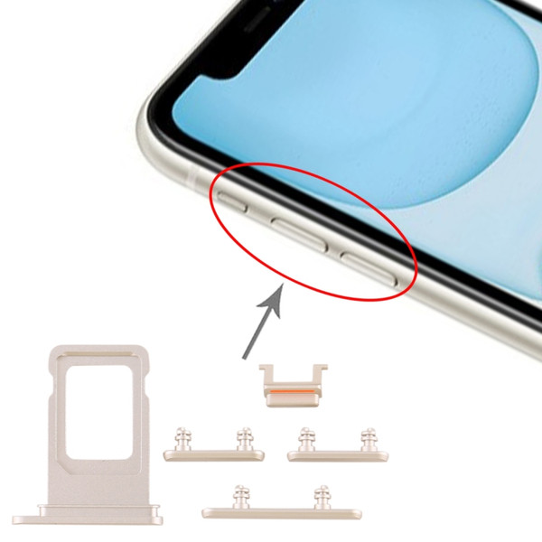 SIM Card Tray + Side Key for iPhone 11 (White)