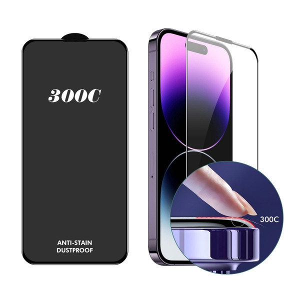 For iPhone 12 - 16 Pro Max ENKAY 300C Super Large Arc Full Coverage High Aluminum-silicon Tempered Glass Film