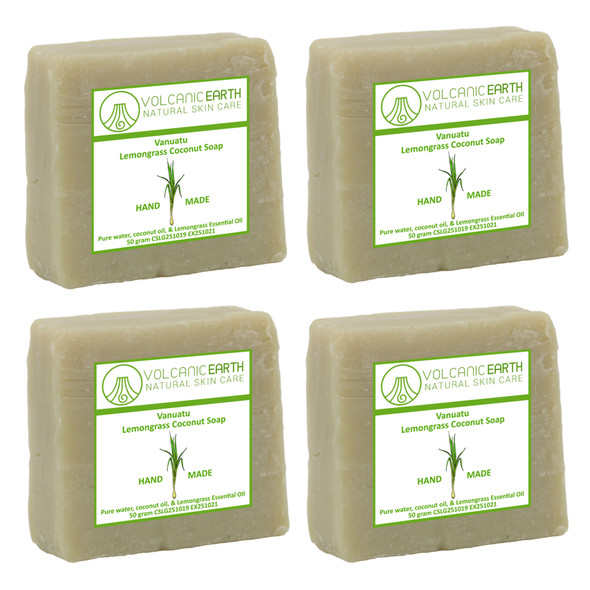 Natural handmade Lemongrass Coconut soap - 4 bars