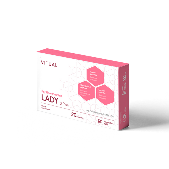 Lady 3 Plus - Women Health Peptide Bioregulator Complex 20 Capsules