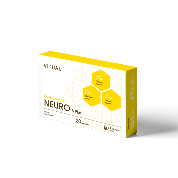 Neuro 3 Plus - Nervous System & Brain Peptide Bioregulator Complex 20 Capsules