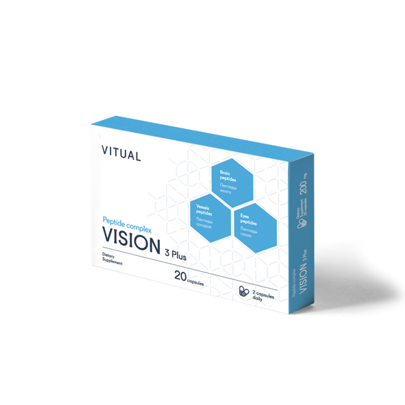 Vision 3 Plus - Visual System Peptide Bioregulator Complex 20 Capsules