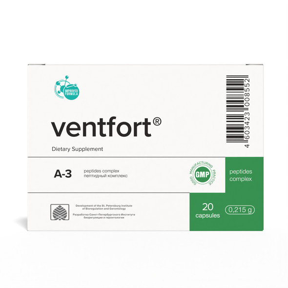 Ventfort A-3 Blood Vessels Peptide Bioregulator 20 Capsules 