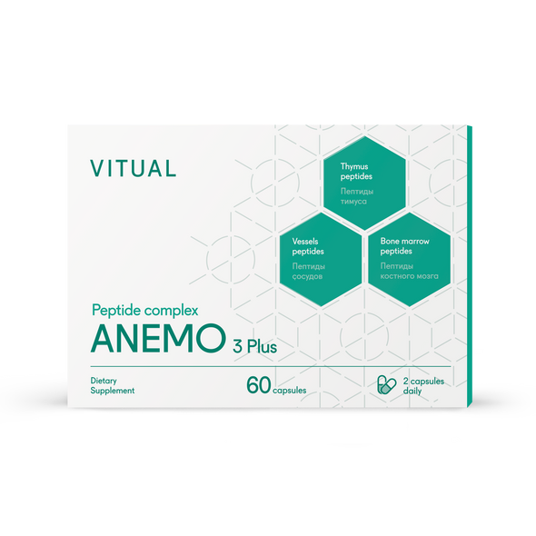 Anemo 3 Plus - Endurance & Immune System Peptide Bioregulator Complex 60 Capsules