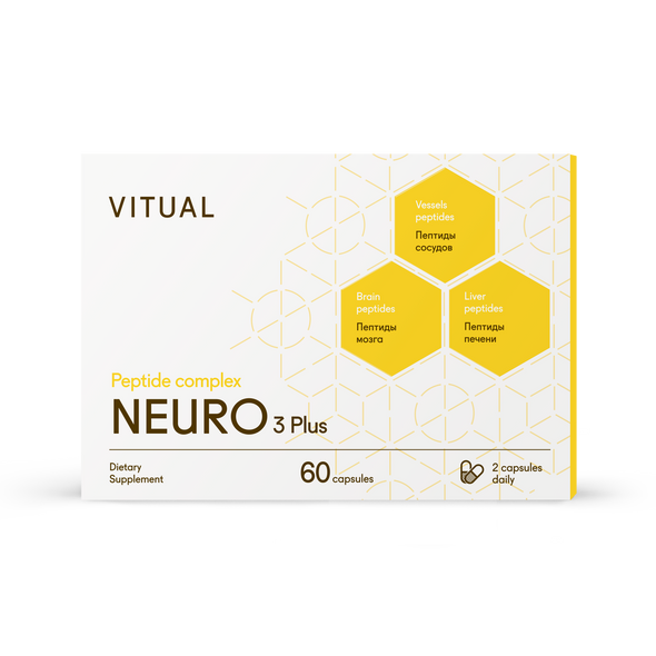 Neuro 3 Plus - Nervous System & Brain Peptide Bioregulator Complex 60 Capsules