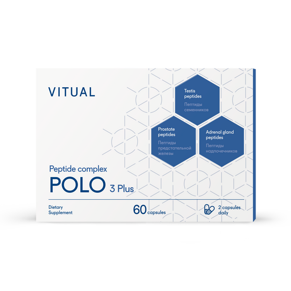 Polo 3 Plus - Male Health Peptide Bioregulator Complex 60 Capsules