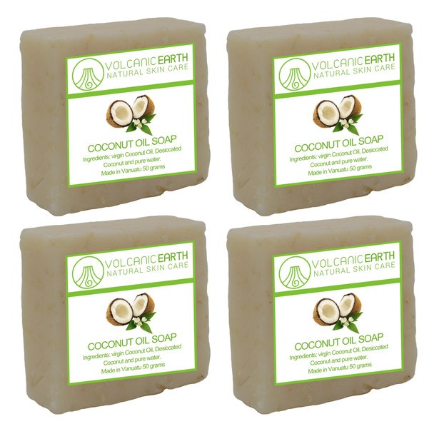 Natural handmade Coconut Oil soap - 4 bars
