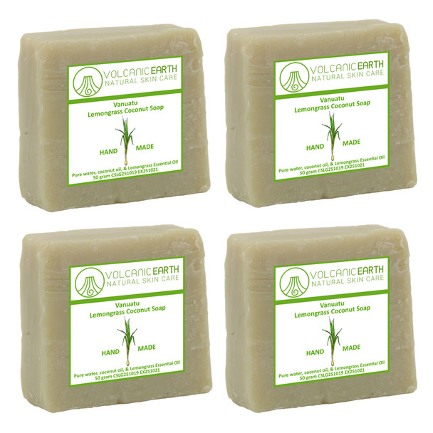 Natural handmade Lemongrass Coconut soap - 4 bars