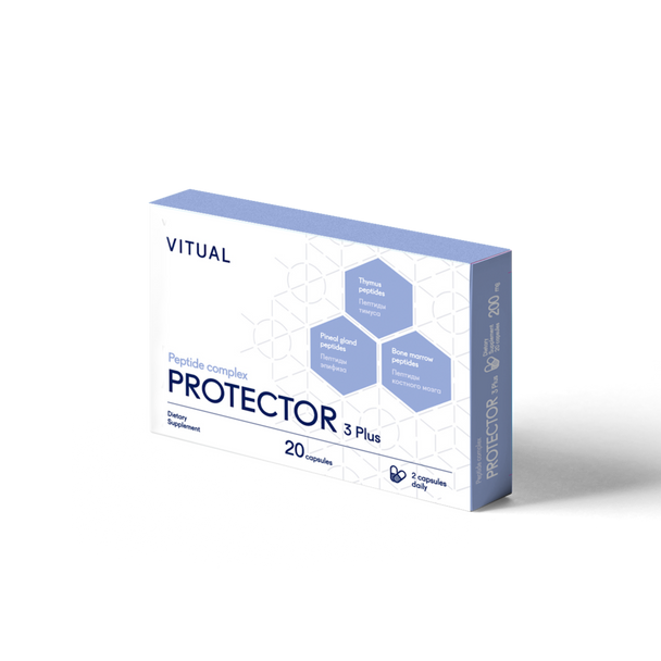 Protector 3 Plus - Immune System Peptide Bioregulator Complex 20 Capsules